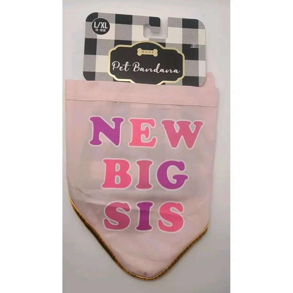 New Big Sister pet bandana For Dogs Size‎ L/XL